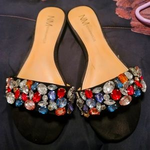 Worn once jeweled sandals